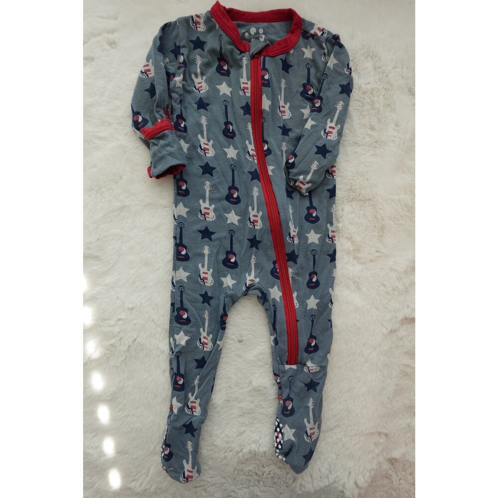 Adorable KicKee Pants Slate Guitars & Stars Footie size 0-3M